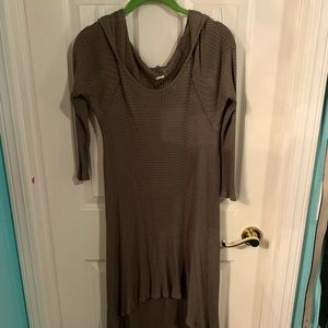 Forest green high-low sweater dress
